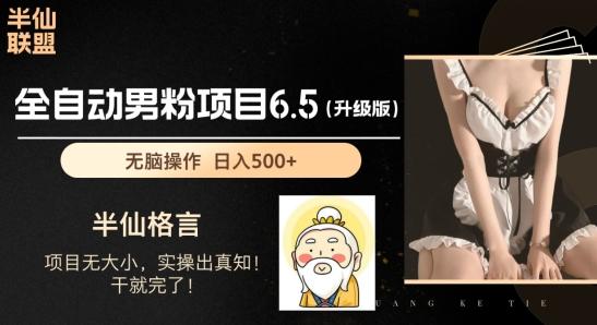 男粉项目6.5升级版，全自动男粉项目，日收入1K+【揭秘】-创薯资源