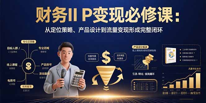 财务IP变现必修课：从定位策略、产品设计到流量变现形成完整闭环-创薯资源