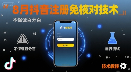 8月抖音注册免核对技术，不保证百分百，自测-创薯资源