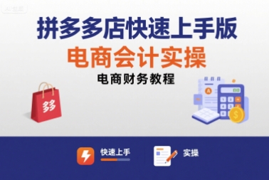 拼多多店快速上手版电商会计实操-电商财务教程-创薯资源