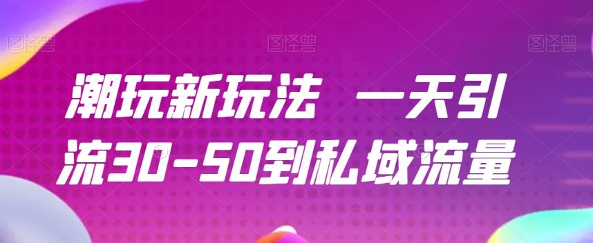 潮玩新玩法一天引流30-50到私域流量-创薯资源