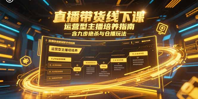 直播带货线下课，运营型主播培养指南，含九步绝杀与仓播玩法-创薯资源