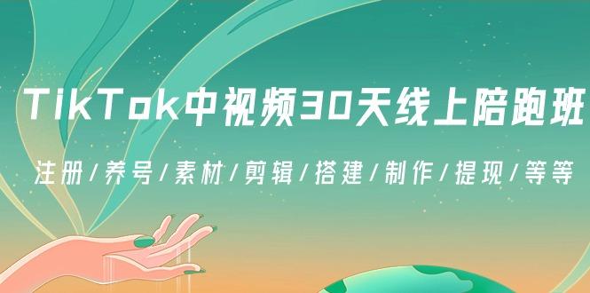 TikTok中视频-30天线上陪跑班：注册/养号/素材/剪辑/搭建/制作/提现/等等-创薯资源