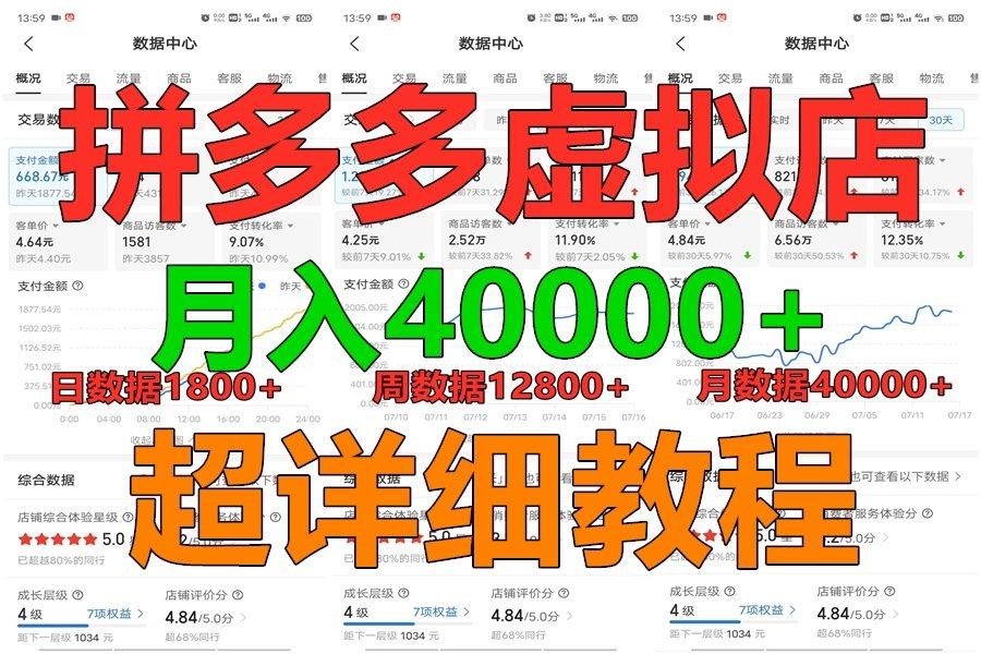 拼多多虚拟电商训练营月入40000+，全网最详细，你做你也行，暴利稳定长久-创薯资源