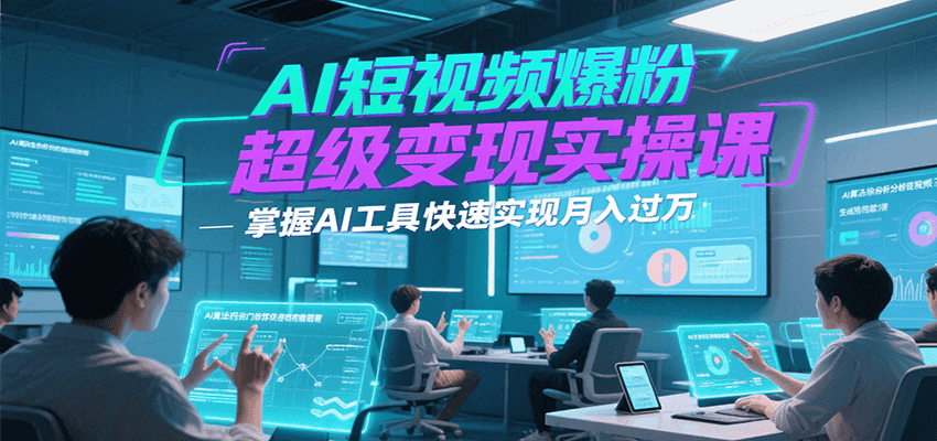 AI短视频爆粉超级变现实操课，掌握AI工具快速实现月入过万-创薯资源