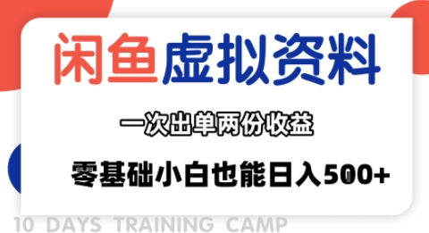闲鱼虚拟资料新变现玩法，信息差项目，一次出单两份收益，无需囤货，可批量矩阵，零基础小白也能日入多张-创薯资源