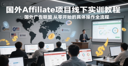 国外Affiliate项目线下实训教程，国外广告联盟从零开始的具体操作全流程-创薯资源