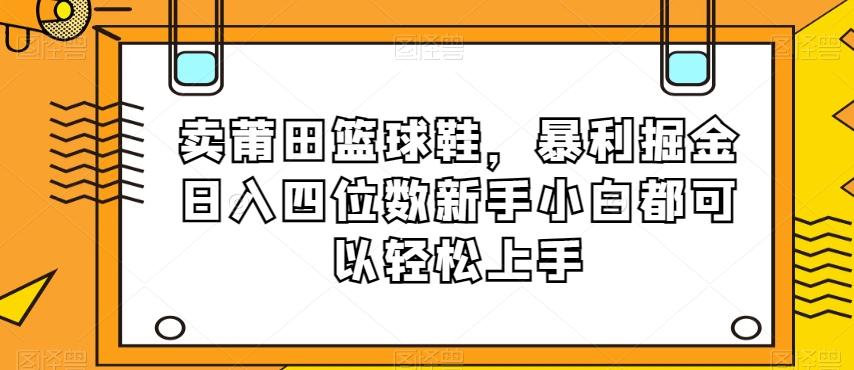 卖莆田篮球鞋，暴利掘金日入四位数新手小白都可以轻松上手【揭秘】-创薯资源