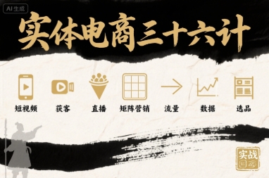 实体电商三十六计，短视频-获客-直播-矩阵营销-流量-数据-选品-创薯资源