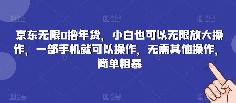京东无限0撸年货，小白也可以无限放大操作，一部手机就可以操作，无需其他操作，简单粗暴-创薯资源