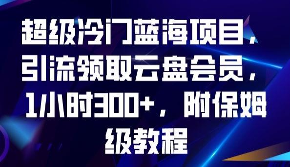 超级冷门蓝海项目，引流领取云盘会员，1小时300+，附保姆级教程-创薯资源