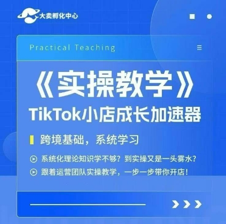 大卖家孵化中心TikTok实操课，TikTok小店成长加速器，跨境基础系统学习，一步一步带你开店-创薯资源