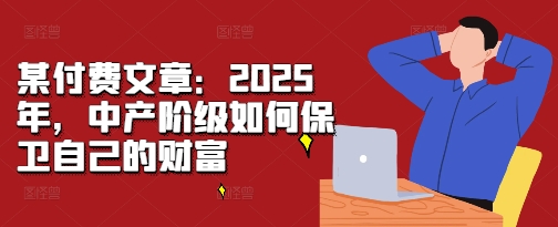 某付费文章：2025年，中产阶级如何保卫自己的财富-创薯资源