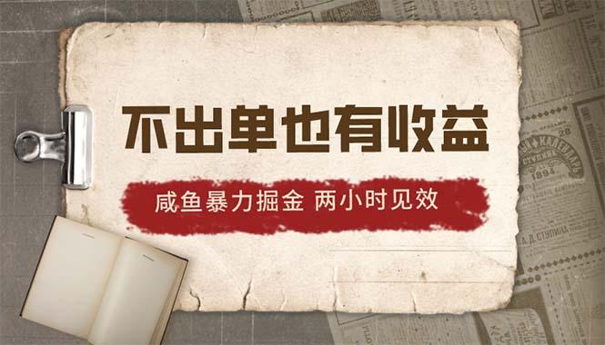 2024咸鱼暴力掘金，不出单也有收益，两小时见效，当天突破500+-创薯资源