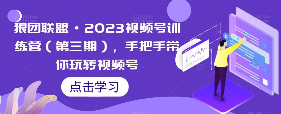 狼团联盟·2023视频号训练营（第三期），手把手带你玩转视频号-创薯资源
