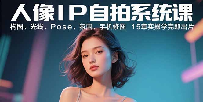 人像IP自拍系统课：构图、光线、Pose、氛围、手机修图 15章实操学完即出片-创薯资源