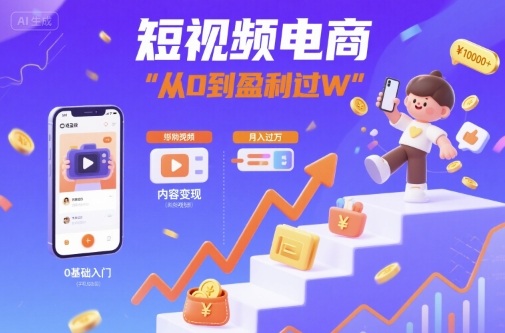 短视频电商：短视频变现从0到盈利过W-创薯资源