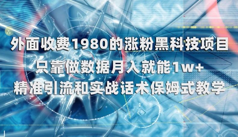 外面收费1980的涨粉黑科技项目，只靠做数据月入就能1w+【揭秘】-创薯资源