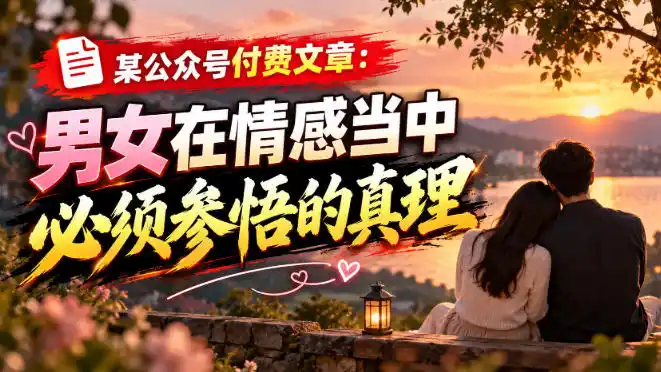 某公众号付费文章：男女在情感当中必须参悟的真理-创薯资源