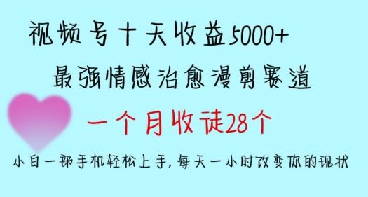十天收益5000+，多平台捞金，视频号情感治愈漫剪，一个月收徒28个，小白一部手机轻松上手【揭秘】-创薯资源