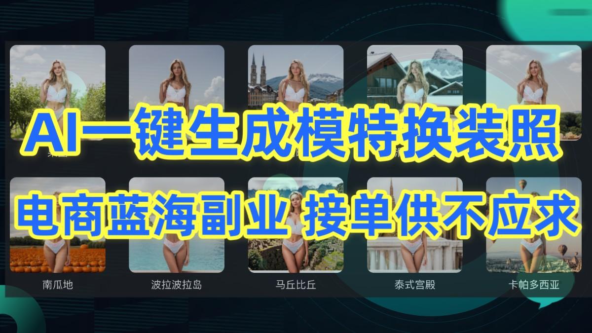 AI制作一键生成模特换装照，电商蓝海副业，接单供不应求-创薯资源