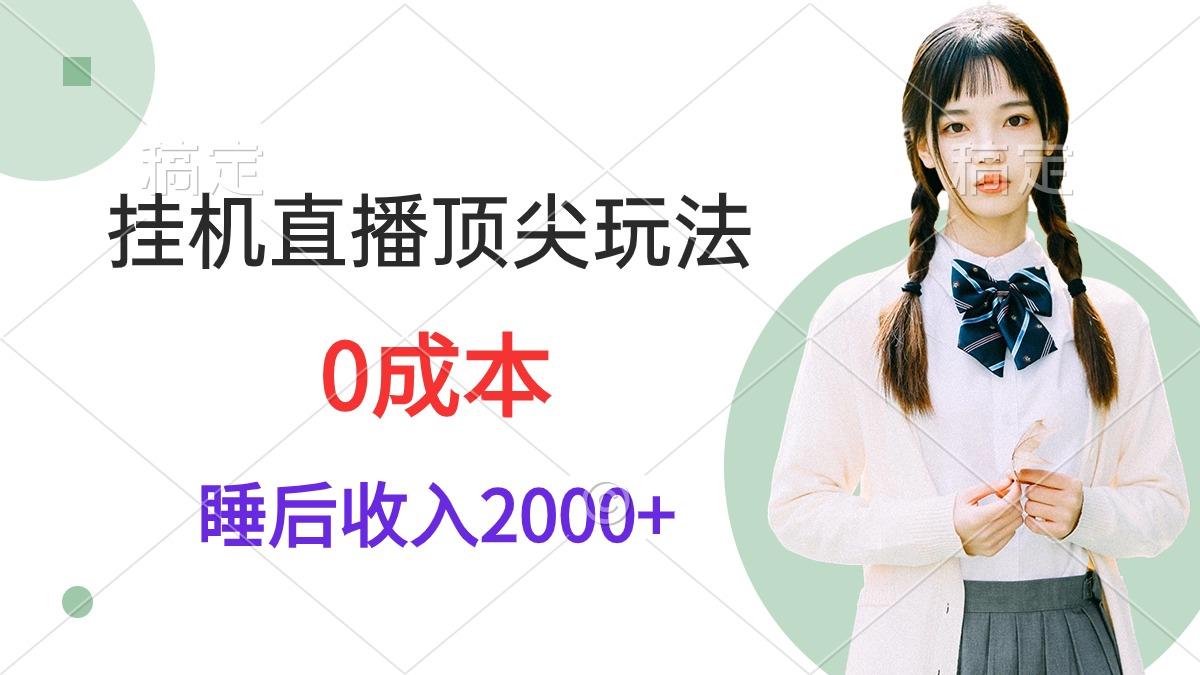 (9715期)挂机直播顶尖玩法，睡后日收入2000+、0成本，视频教学-创薯资源