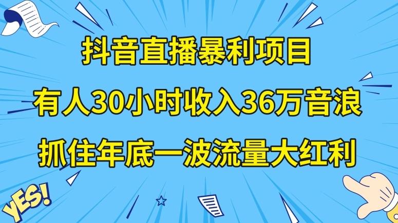 抖音直播暴利项目，有人30小时收入36万音浪，公司宣传片年会视频制作，抓住年底一波流量大红利【揭秘】-创薯资源