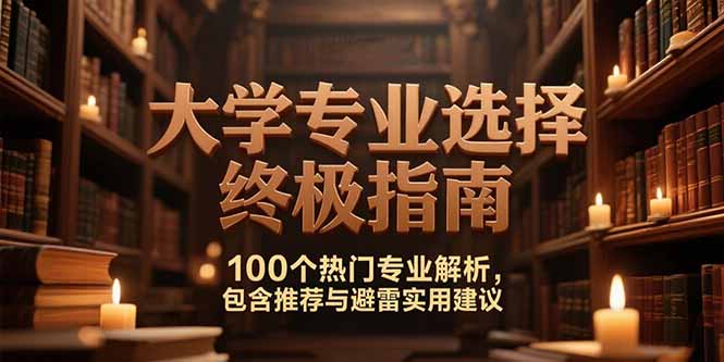 付费文：大学专业选择终极指南,100个热门专业解析,包含推荐与避雷实用建议-创薯资源
