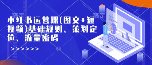 小红书运营课(图文+短视频)基础规则、策划定位、流量密码-创薯资源