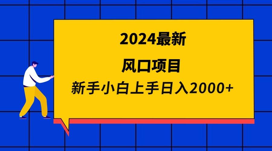 (9483期)2024最新风口项目 新手小白日入2000+-创薯资源