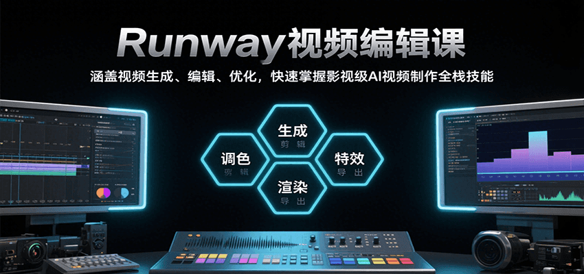Runway视频编辑课，涵盖视频生成、编辑、优化，快速掌握影视级AI视频制作全栈技能-创薯资源