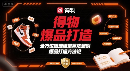 得物爆品打造，全方位梳理得物流量算法规则爆品打造规则-创薯资源