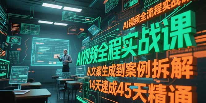 AI视频全流程实战课，从文案生成到案例拆解，14天速成45天精通-创薯资源