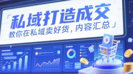 私域打造成交，教你在私域卖好货，内容汇总-创薯资源