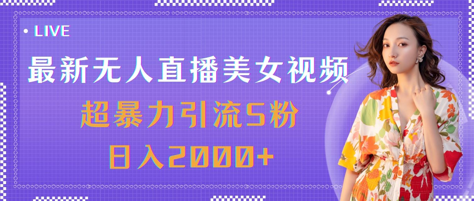 最新无人直播美女视频，超暴力引流S粉日入2000+-创薯资源