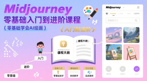 midjourney零基础入门到进阶课程，零基础学会AI绘画-创薯资源