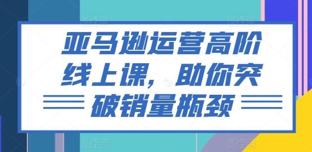 亚马逊运营高阶线上课，助你突破销量瓶颈-创薯资源