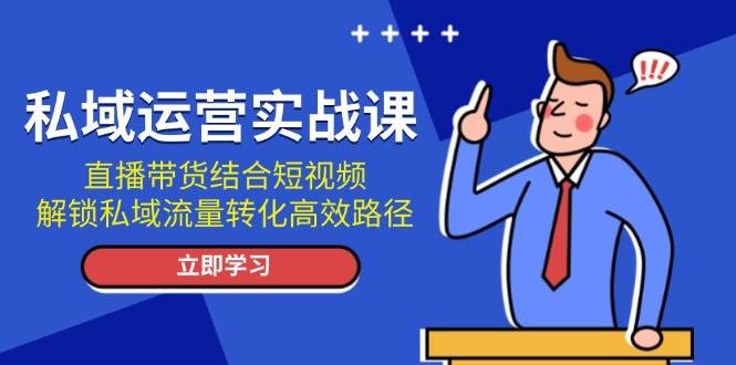 私域运营实战课：直播带货结合短视频，解锁私域流量转化高效路径-创薯资源