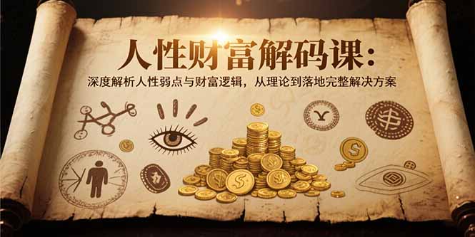 人性财富解码课6.0：深度解析人性弱点与财富逻辑，理论到落地完整解决方案-创薯资源
