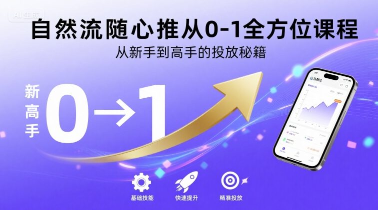 自然流随心推从0-1全方位课程，从新手到高手的投放秘籍-创薯资源