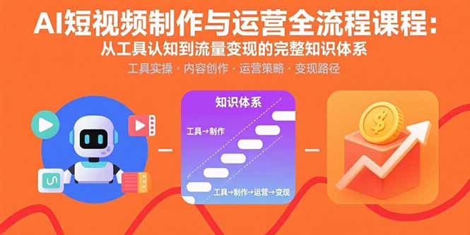 AI短视频制作与运营全流程课程：从工具认知到流量变现的完整知识体系-创薯资源