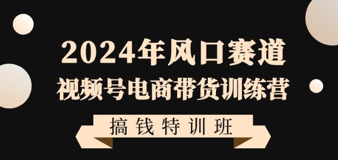 2024年风口赛道视频号电商带货训练营搞钱特训班，带领大家快速入局自媒体电商带货-创薯资源