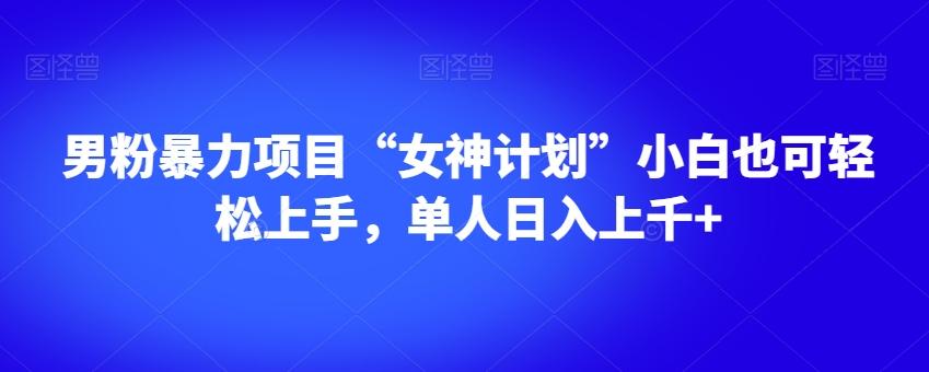 男粉暴力项目“女神计划”小白也可轻松上手，单人日入上千+【揭秘】-创薯资源