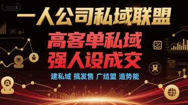 一人公司私域联盟，高客单私域，强人设成交，建私域 搞发售 广结盟 造势能-创薯资源