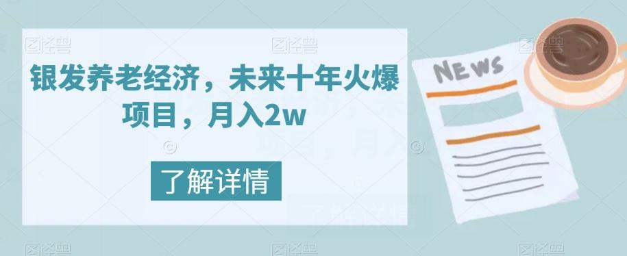 银发养老经济，未来十年火爆项目，月入2w【揭秘】-创薯资源