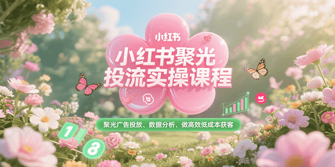 小红书聚光投流实操课程，聚光广告投放、数据分析、做高效低成本获客-创薯资源