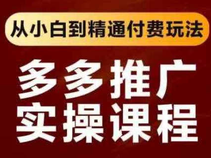 拼多多推广实操课程，从小白到精通付费玩法-创薯资源