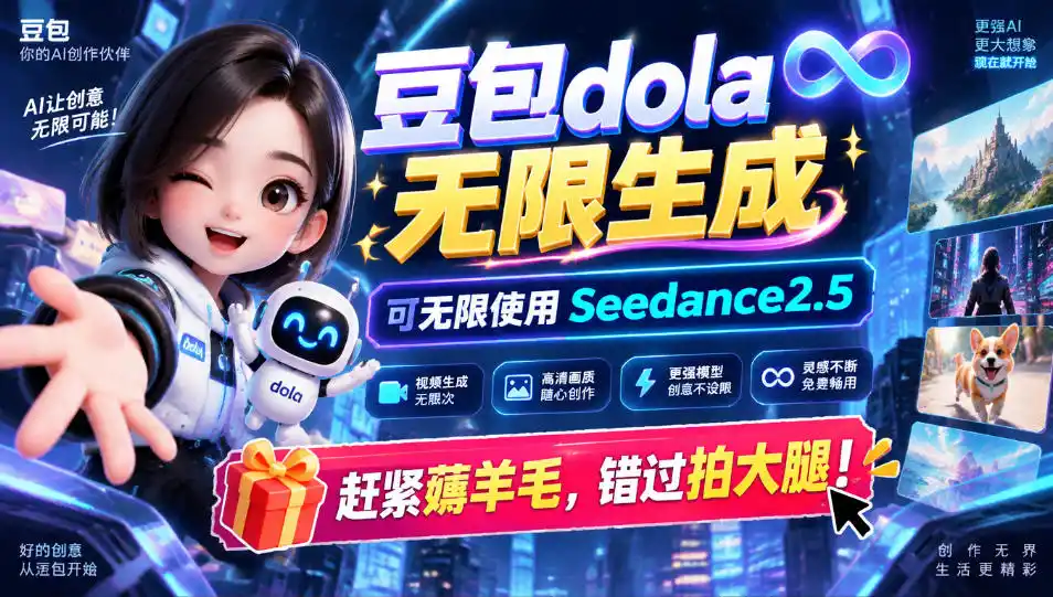 1029最新豆包dola无限生成技术，可以无限生成sseedance2.5，赶紧薅羊毛，和谐拍大腿-创薯资源
