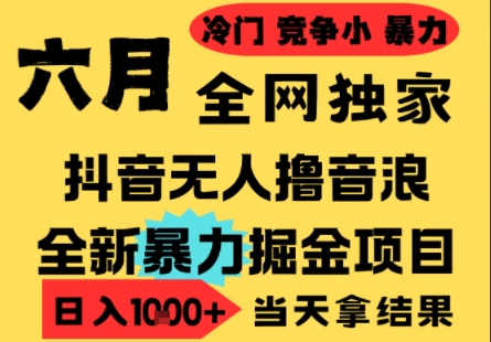 25年6月高爆抖音无人直播最新撸音浪掘金项目，小白可做，无脑日入1k+，门槛低可批量矩阵【揭秘】-创薯资源