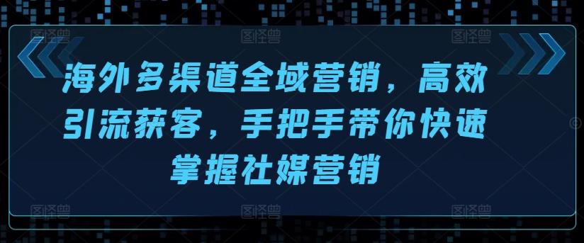 海外多渠道全域营销，高效引流获客，手把手带你快速掌握社媒营销-创薯资源